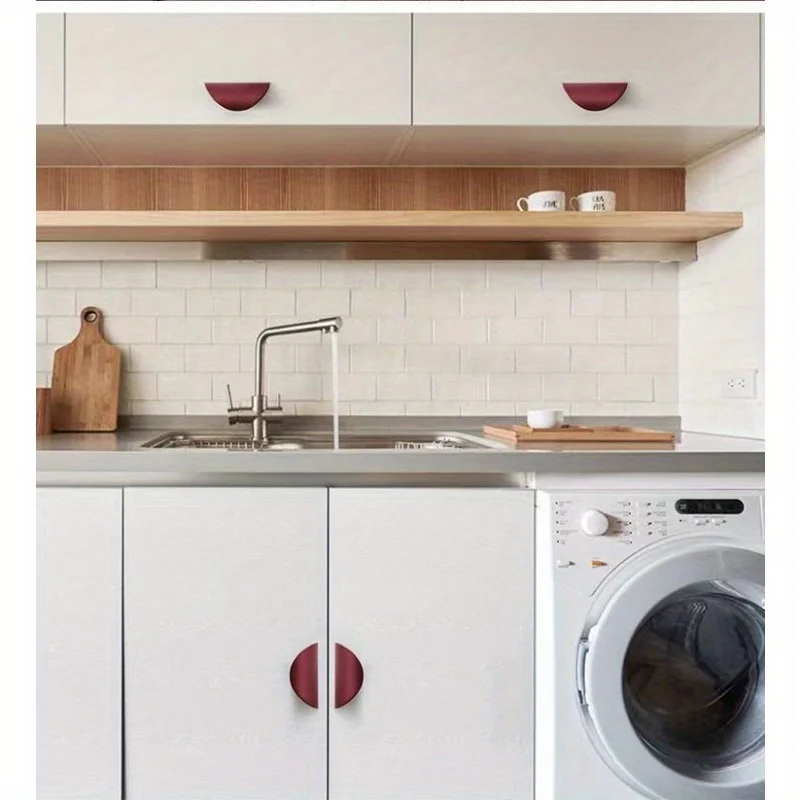 2PCS Cabinet Door Plastic Handle No Punching Self-adhesive Drawer Door And Window Handles Door Pulls