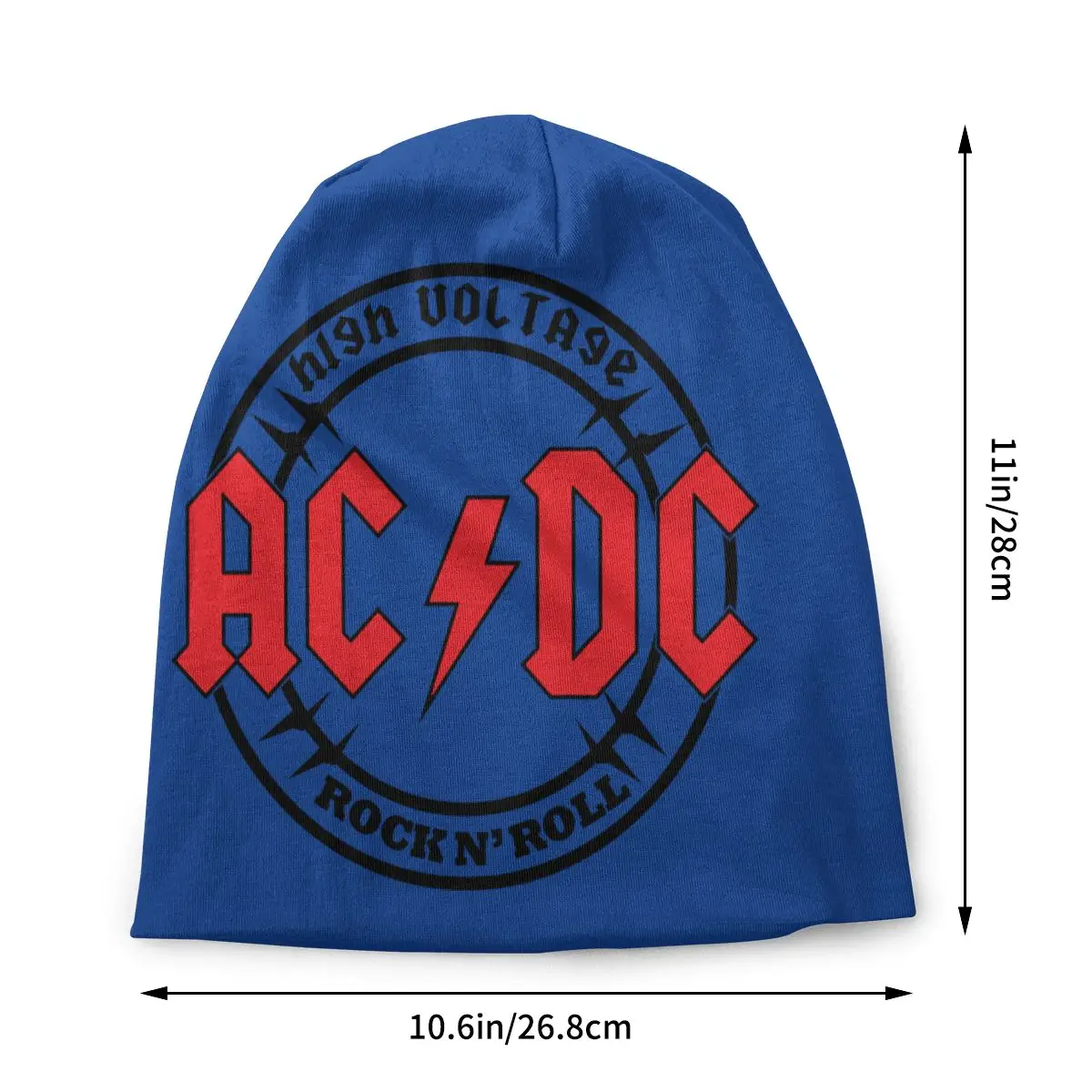 Custom Hip Hop Winter Warm Knitted Hats Adult High Voltage AC DCs Skullies Beanies Caps Rock Heavy Metal Band Bonnet Hats