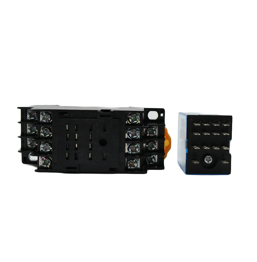 1 set MY4NJ small Electromagnetic Power Relay AC 12V 24V 36V 48V 110V 220V 380V Coil 4NO 4NC DIN Rail 14 pins + Base Mini relay
