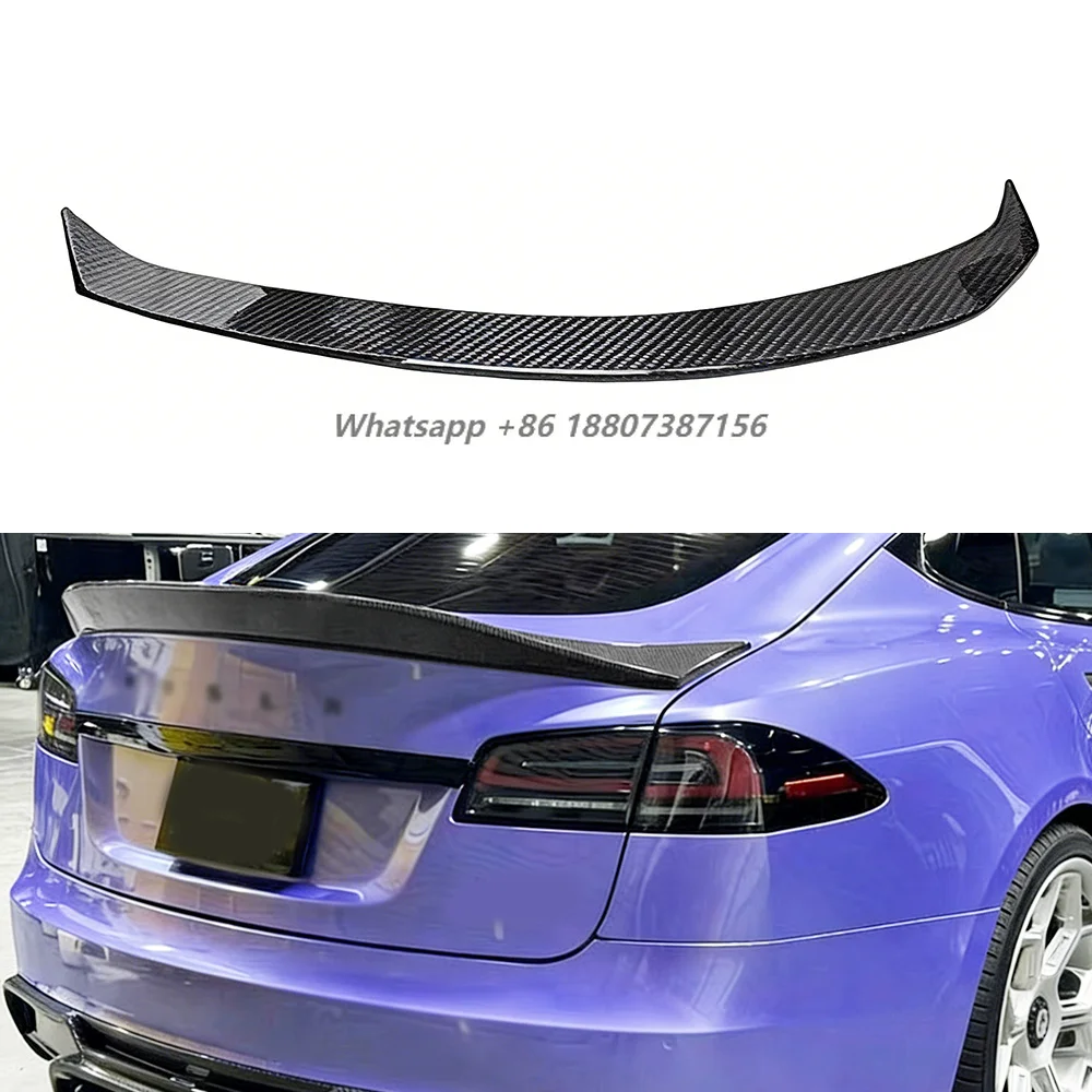 

Dry Carbon Fiber Bodykit V Style Rear Wing for 2021-25 Model S Rear Spoiler