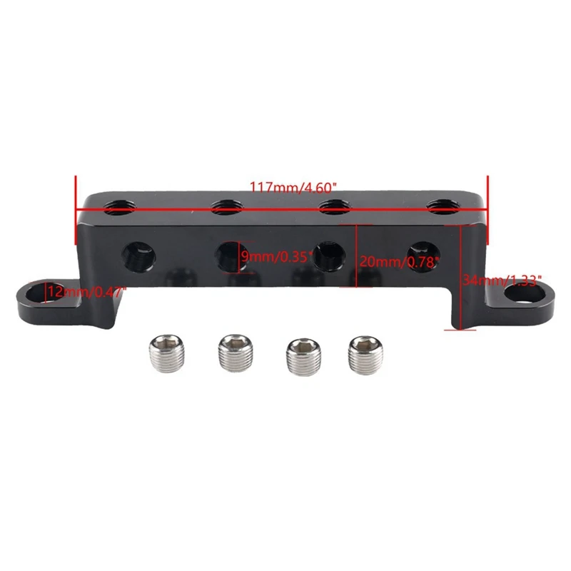 Super Sale Black Aluminum 4-Port Remote Sensor Block for Engine Compartment