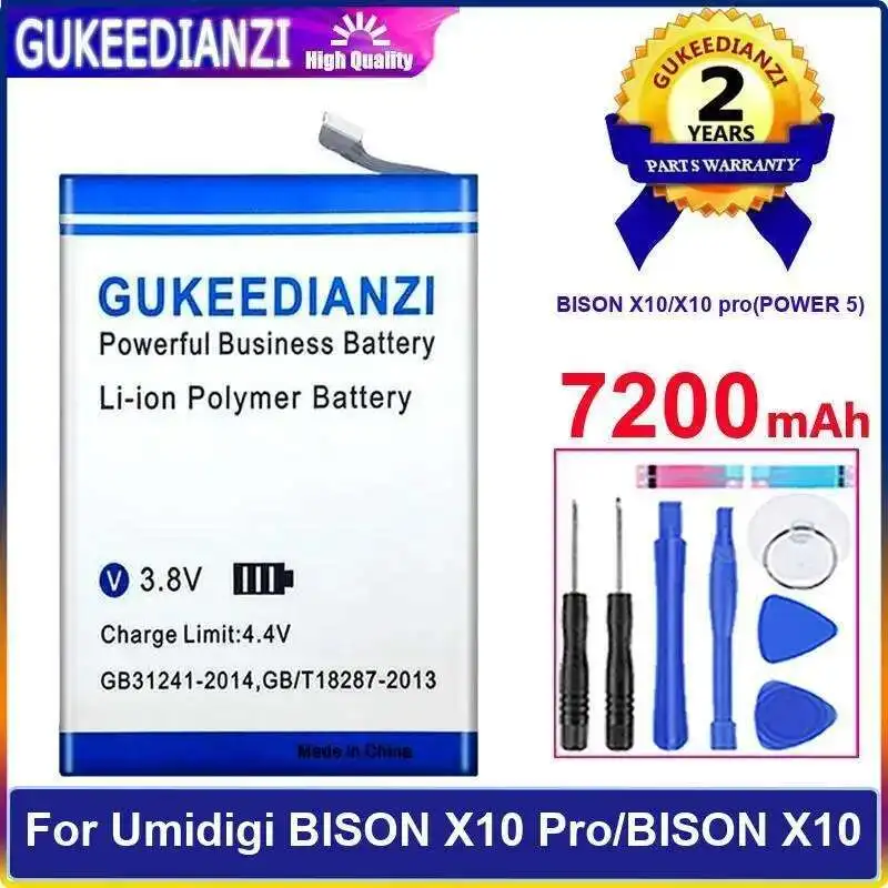 

For Umidigi Bison X10 Pro Power 5 Mobile Phone Battery High-Efficiency 7200Mah