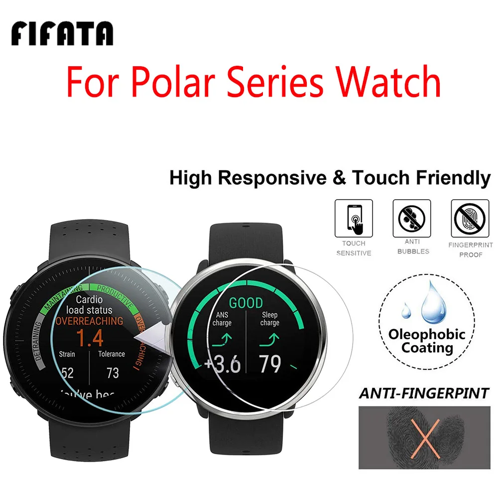 FIFATA 2Pcs 5D HD Watch Screen Tempered Glass Film For Polar Ignite/M400/M430/Vantage V/Vantage M Smart Watch Protective Film