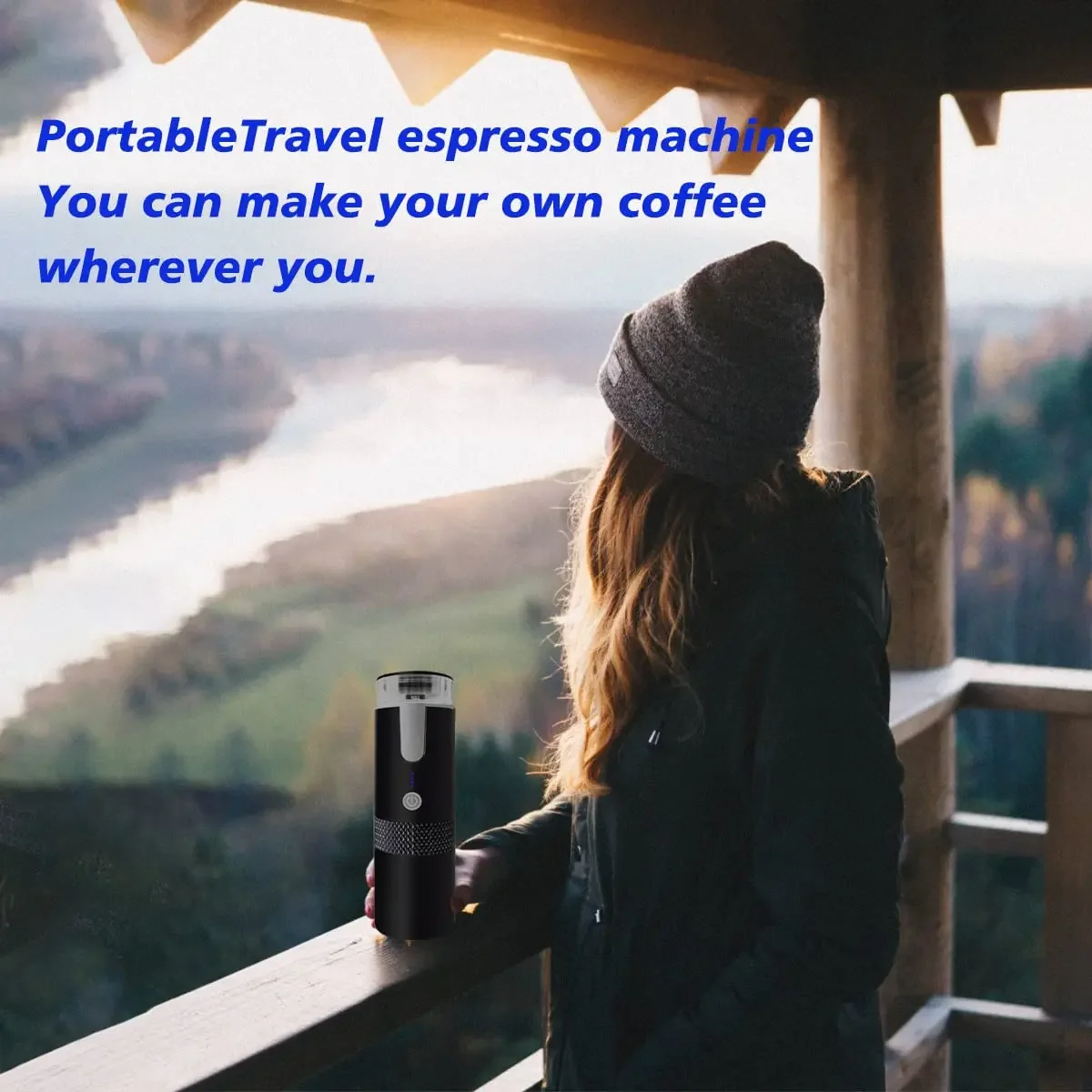 Houselin Portable Espresso Machine Compatible NS Capsules Mini Travel Manual Coffee Machine Perfect for Camping Travel Office