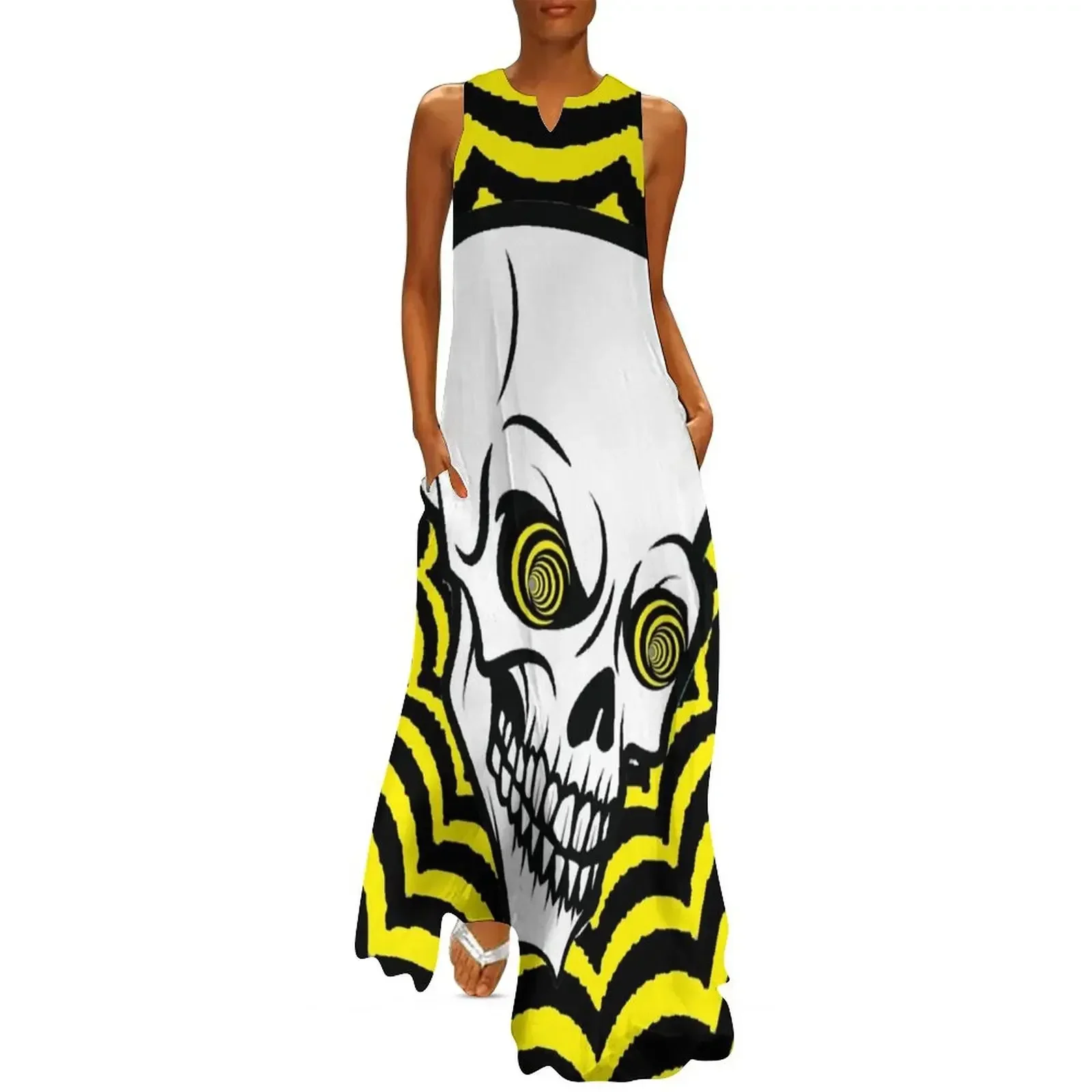 

Skulls, Hypnotic Skull #4 Long Dress womens dress Womens dresses elegant chic women dresses promotion Dress