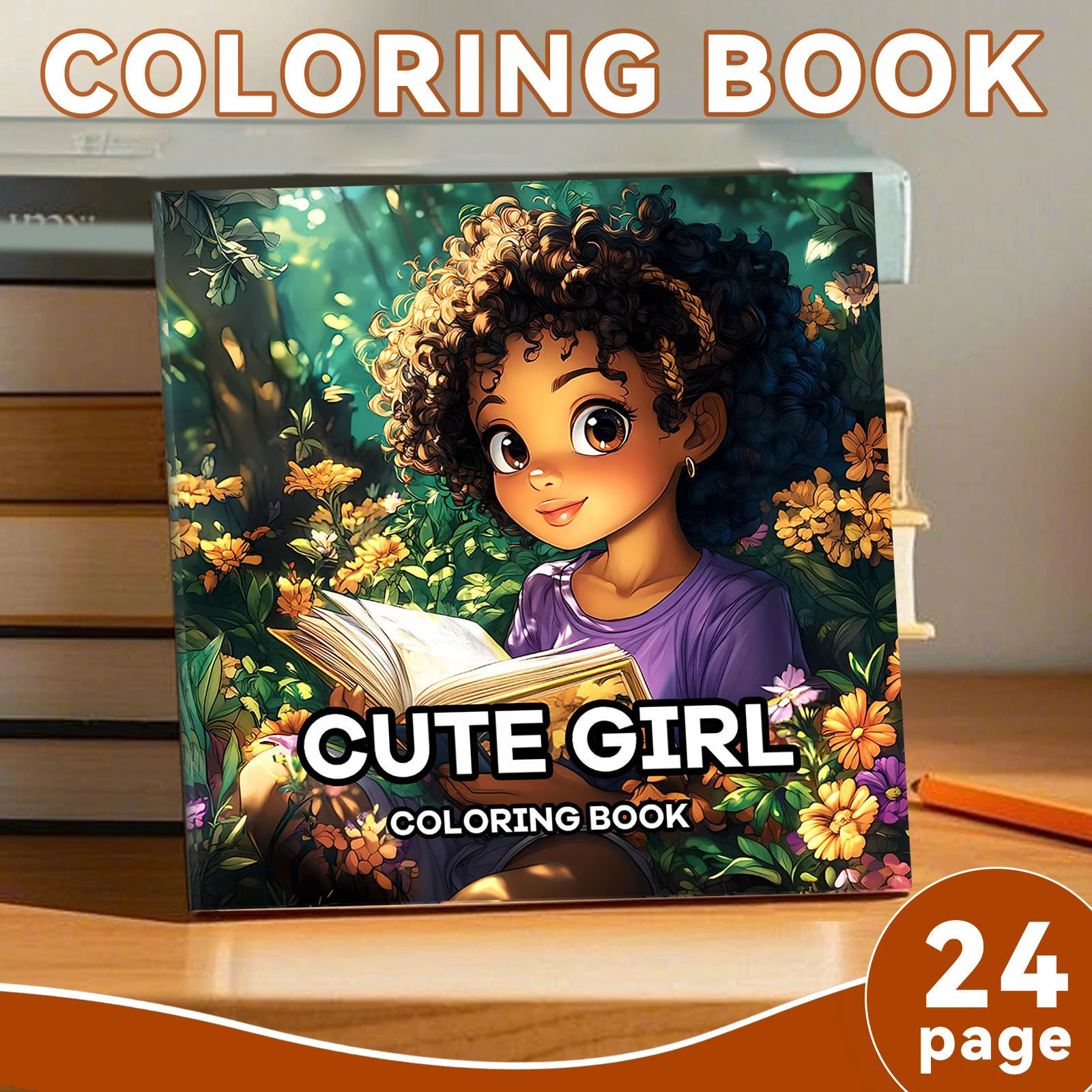 1pc Cute Girl Coloring Book 24 Page Adult Picture Book For Relieve Stress Kill Time Graffiti Painting Drawing Art Book Gift