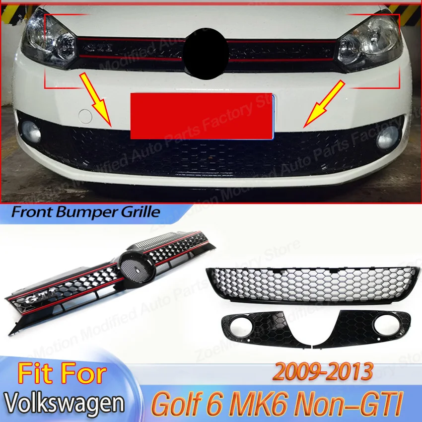 

For Volkswagen VW Golf 6 MK6 Non-GTI 2009 2010 2011 2012 2013 Front Bumper Honeycomb Grille Air Intake grill body kit tuning
