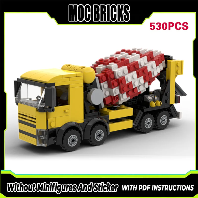 

City Car Model MOC Building Bricks Concrete Mixer Truck Modular Technology Gifts Holiday Assemble Children Toys Suit