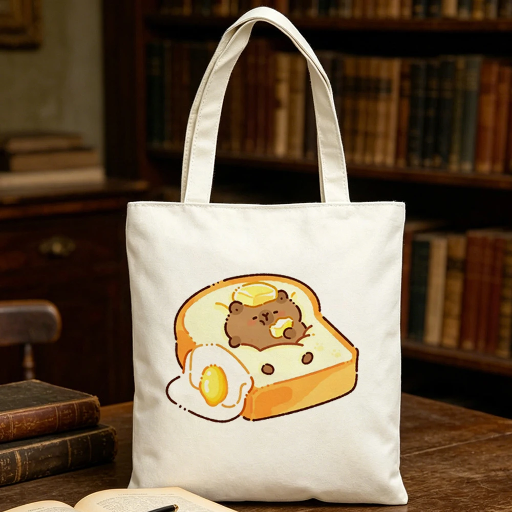 Capybara tote bag shopper foldable canvas  sac cabas einkaufstasche woman