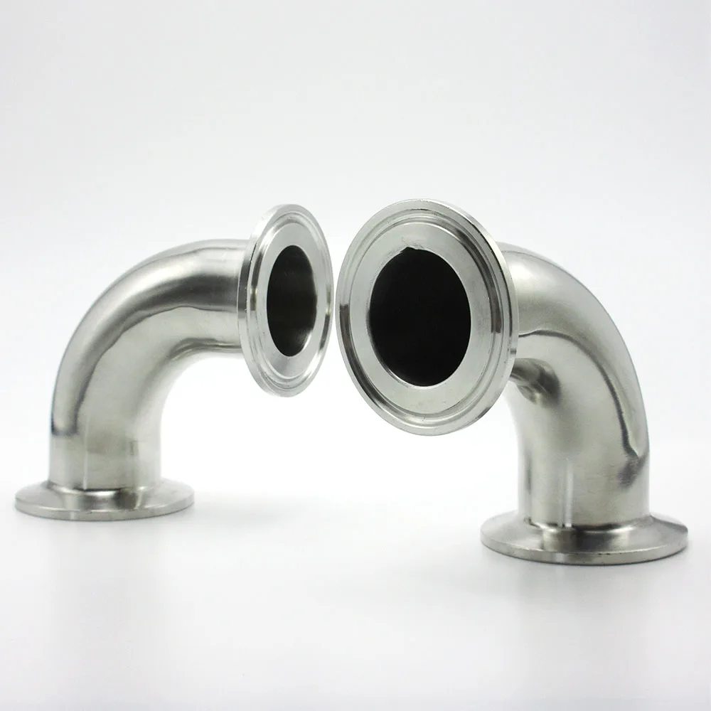 

Sanitary Ferrule 50.5 64 77.5 119mm 3/4" 1" 2" 4" 90 Degree Three Clamp Elbow SS304 316L Stainless Steel OD19/25/38/51/108
