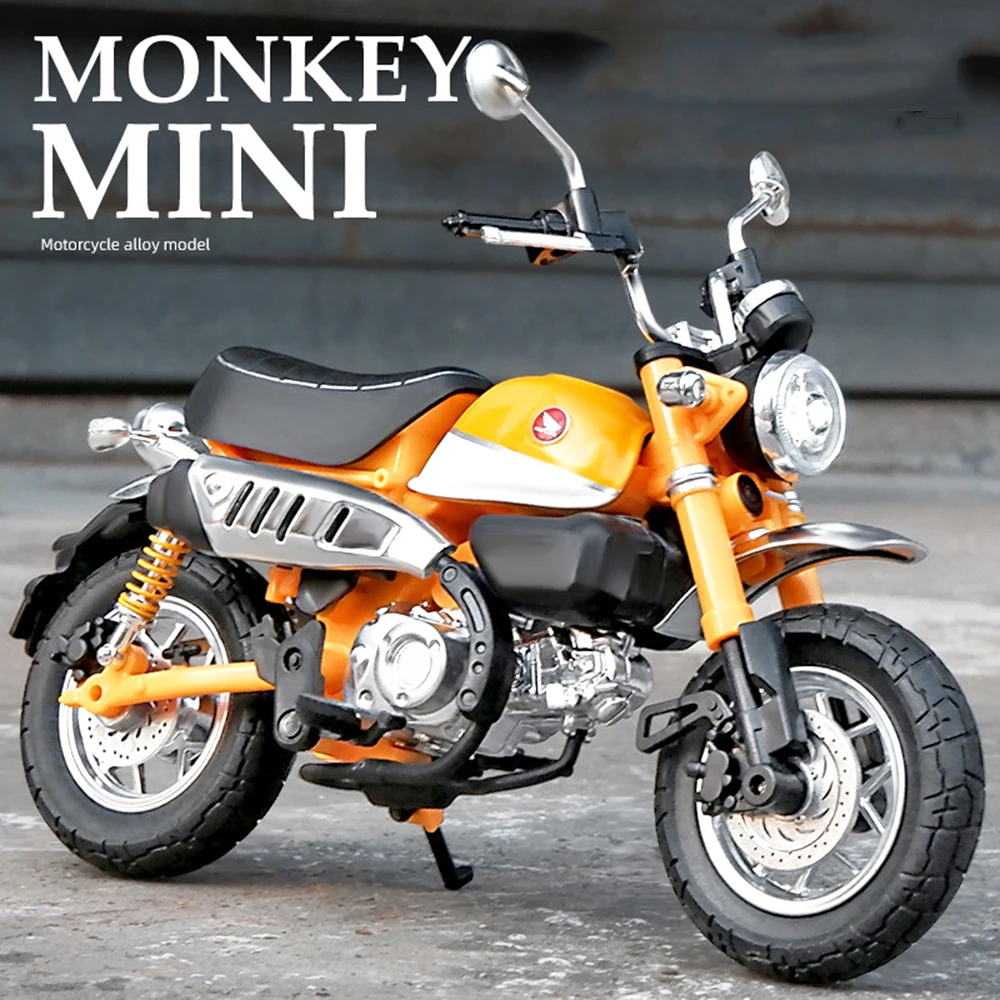 

1:12 HONDA MONKEY CB400X игрушечная модель мотоцикла, металлическая литая под давлением амортизация, звуковой свет, резиновые шины для мальчиков, развивающие игрушки