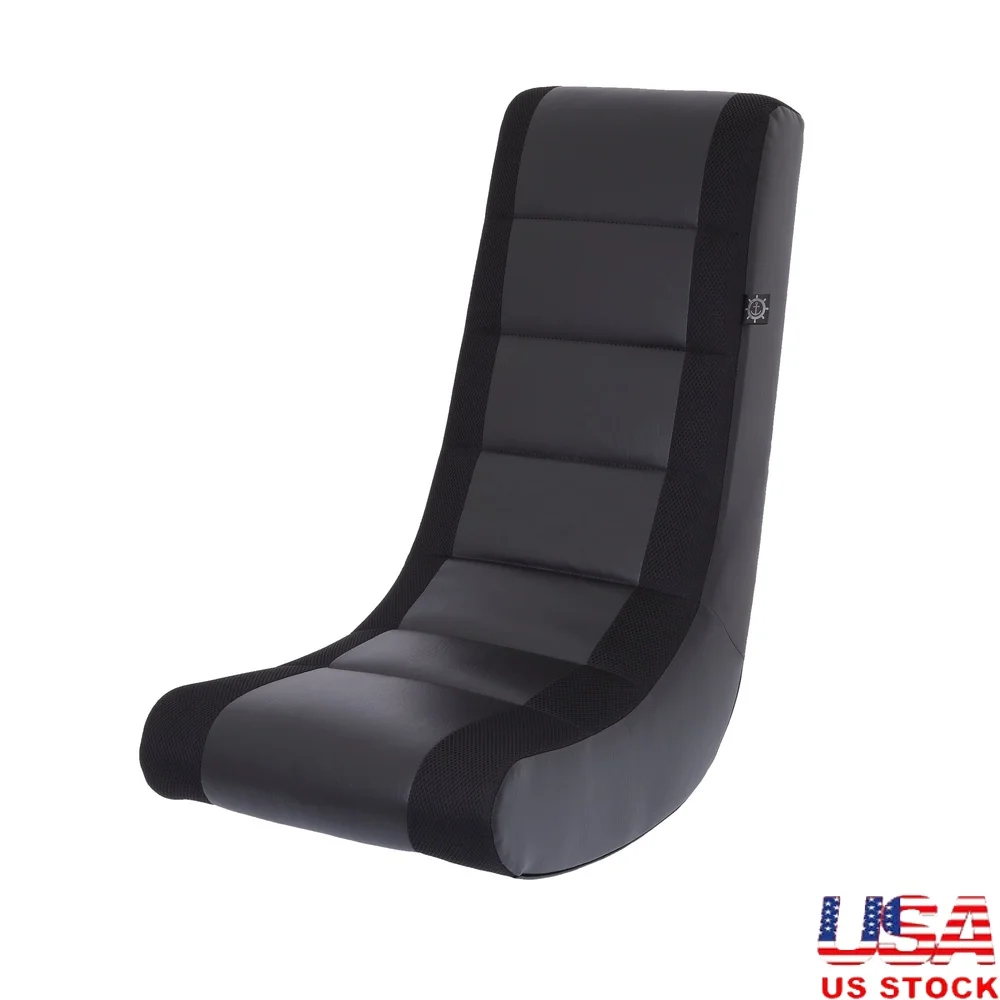 

Ergonomic Rocker Gaming Chair Kids and Teens PU Faux Leather Polyester Mesh Lightweight Portable Non-Marking Base Gaming Setup