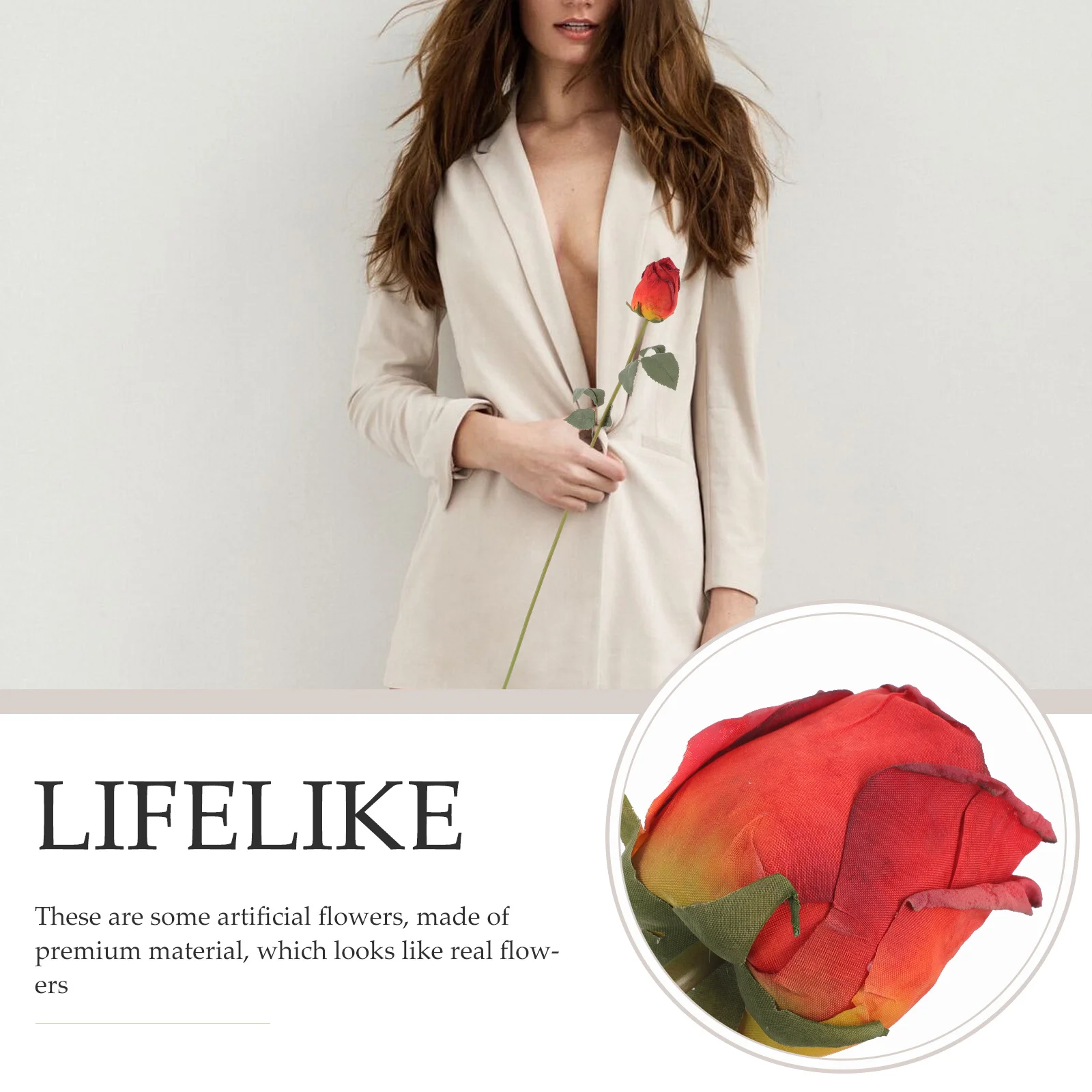 2Pcs Edge Rose Artificial Flowers Wedding Decorations Romantic Table Centerpieces for Wedding Photography Artificial Flowers