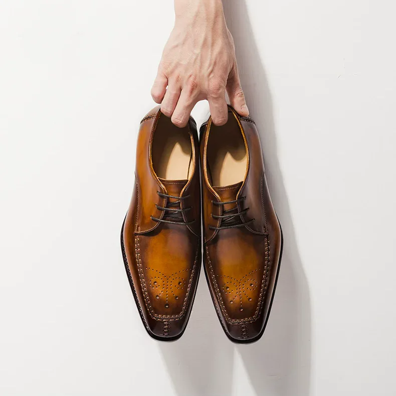 men dress shoes male formal shoes cow skin shoes