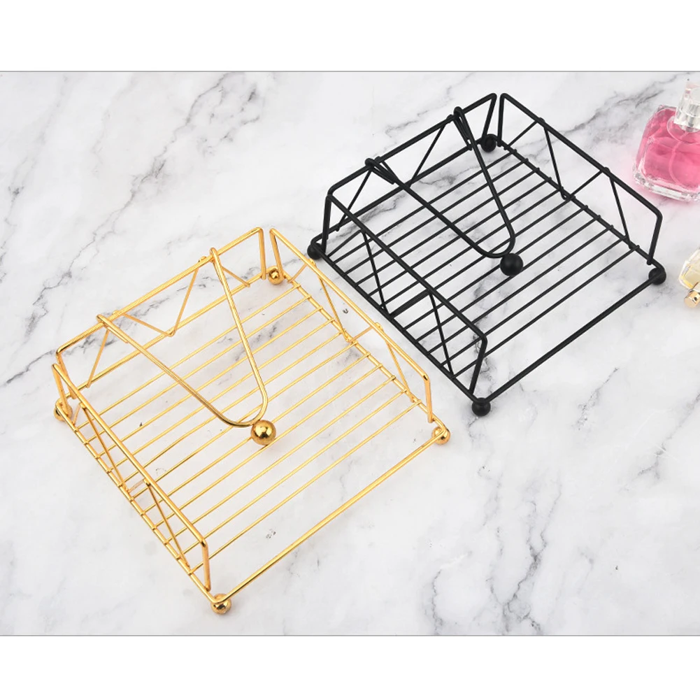 2 Pack Napkin Holder For Table With Weighted Arm Dinner Metal Flat Napkin Holders Napkin Basket For Paper Napkins