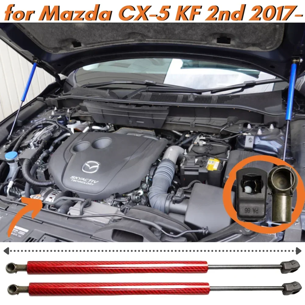 

Qty(2) Hood Struts for Mazda CX-5 KF 2nd 2017-present Front Bonnet Modify Gas Springs Shock Absorbers Lift Supports Dampers Bar