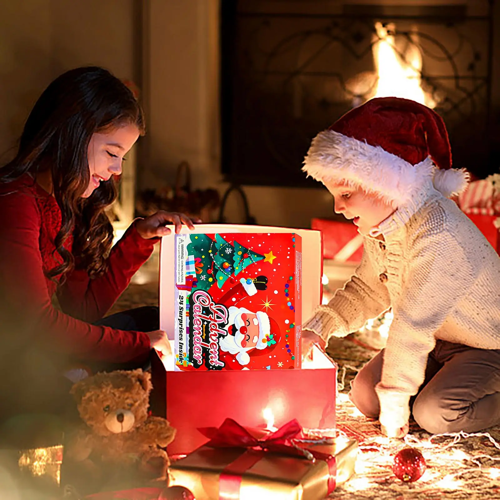 Timer per vasino per bambini Calendario di arrivo natalizio Calendario per il conto alla rovescia di 24 giorni Giocattoli per auto 24 da collezione Timer per sabbia da 2 minuti Denti con spazzola