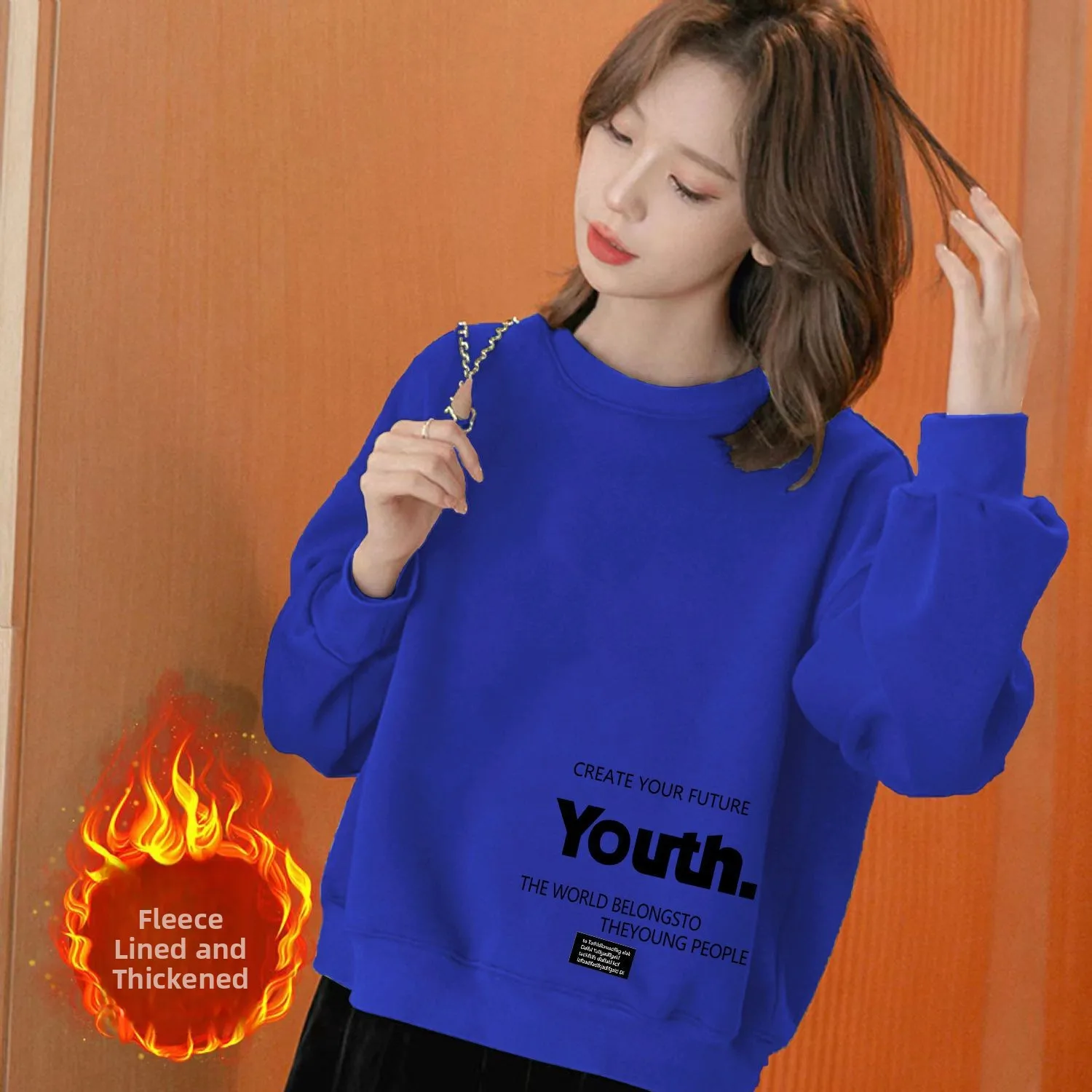 純綿裏地付きオルトフーディー レディース ファッション 韓国風 ルーズ スリム 多用途 オルト ウィームトップ