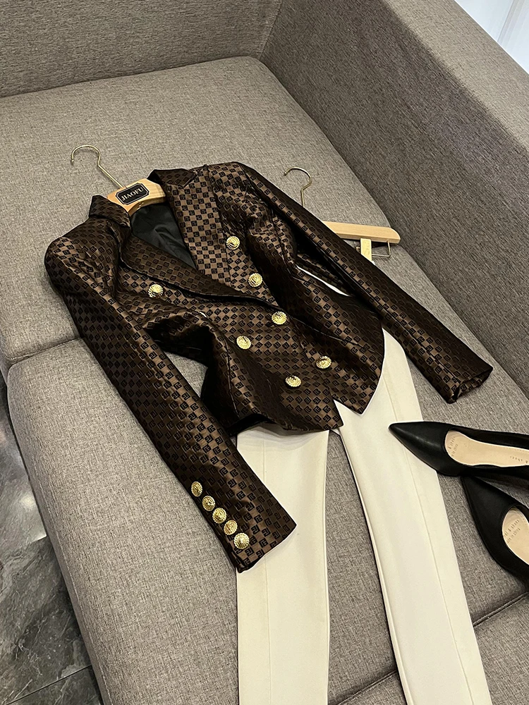 

Faionable с вышивкой льва, приталенный двубортный костюм Jaet, Новое поступление, удобная женская одежда знаменитостей для поездок на работу