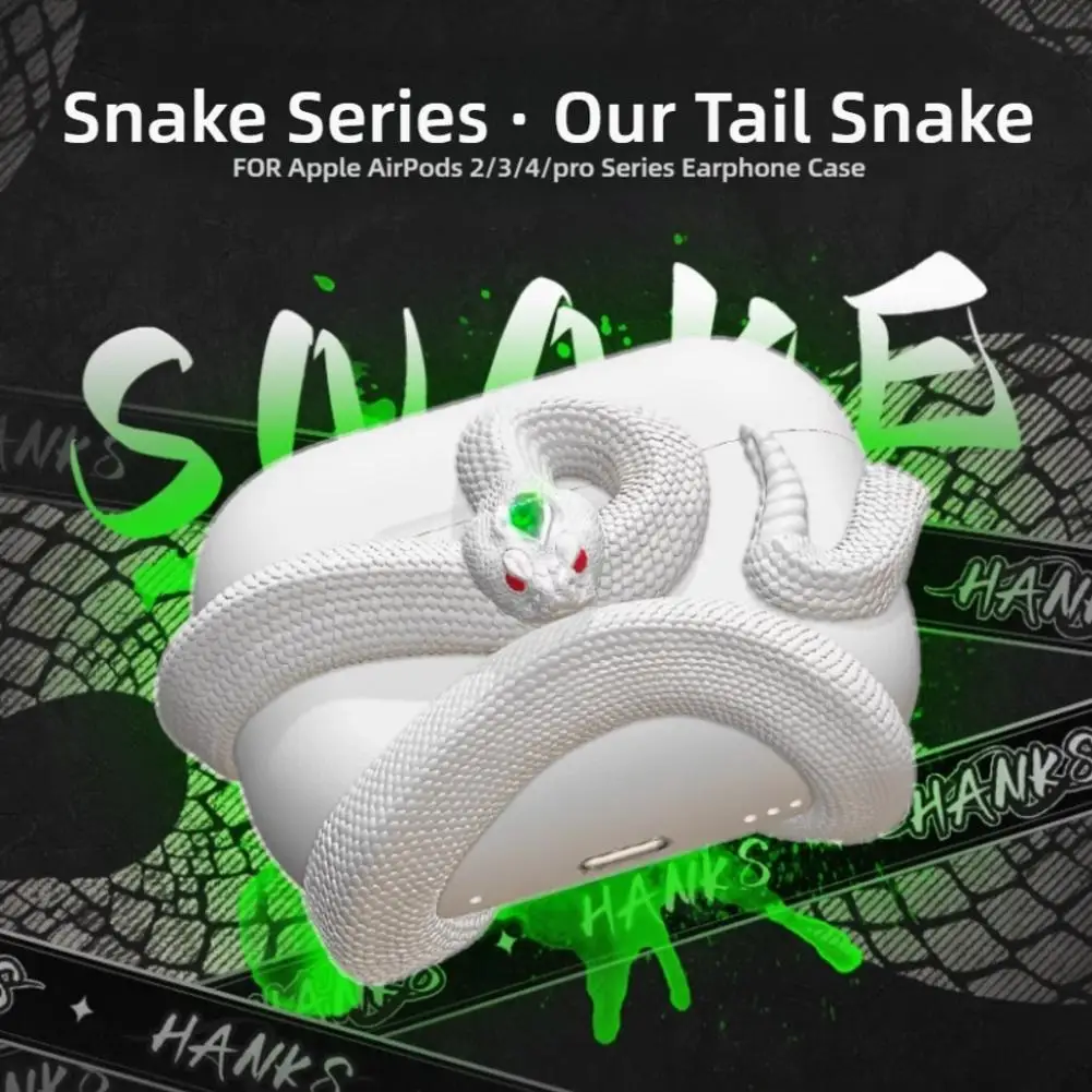 For AirPods Pro 2 3 4 Snake Case White Snake Series Acoustic Snake Original Ear Case For AirPods Apple Headphones Series G2D7