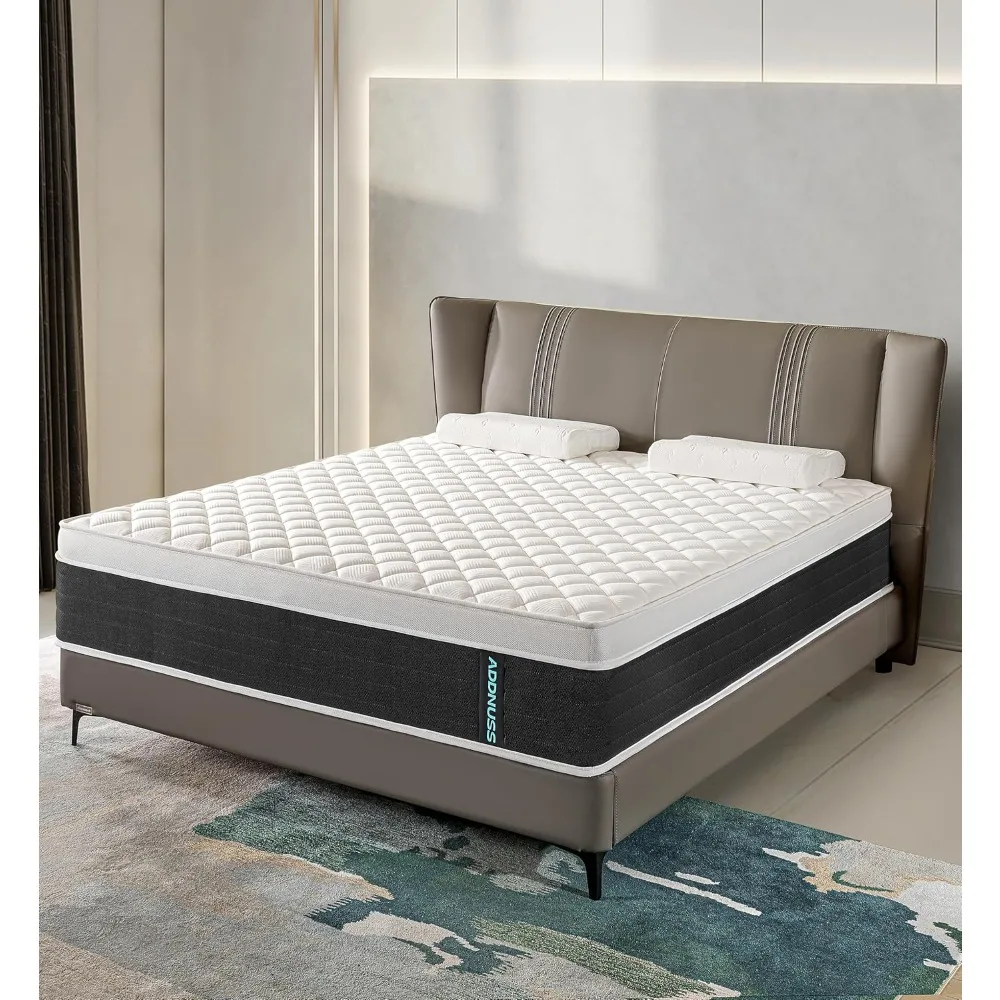 14 Inch Gel Memory Foam and Innerspring Hybrid Queen Mattress in a Box , for Pressure Relief,Medium Plush,Motion Isolation