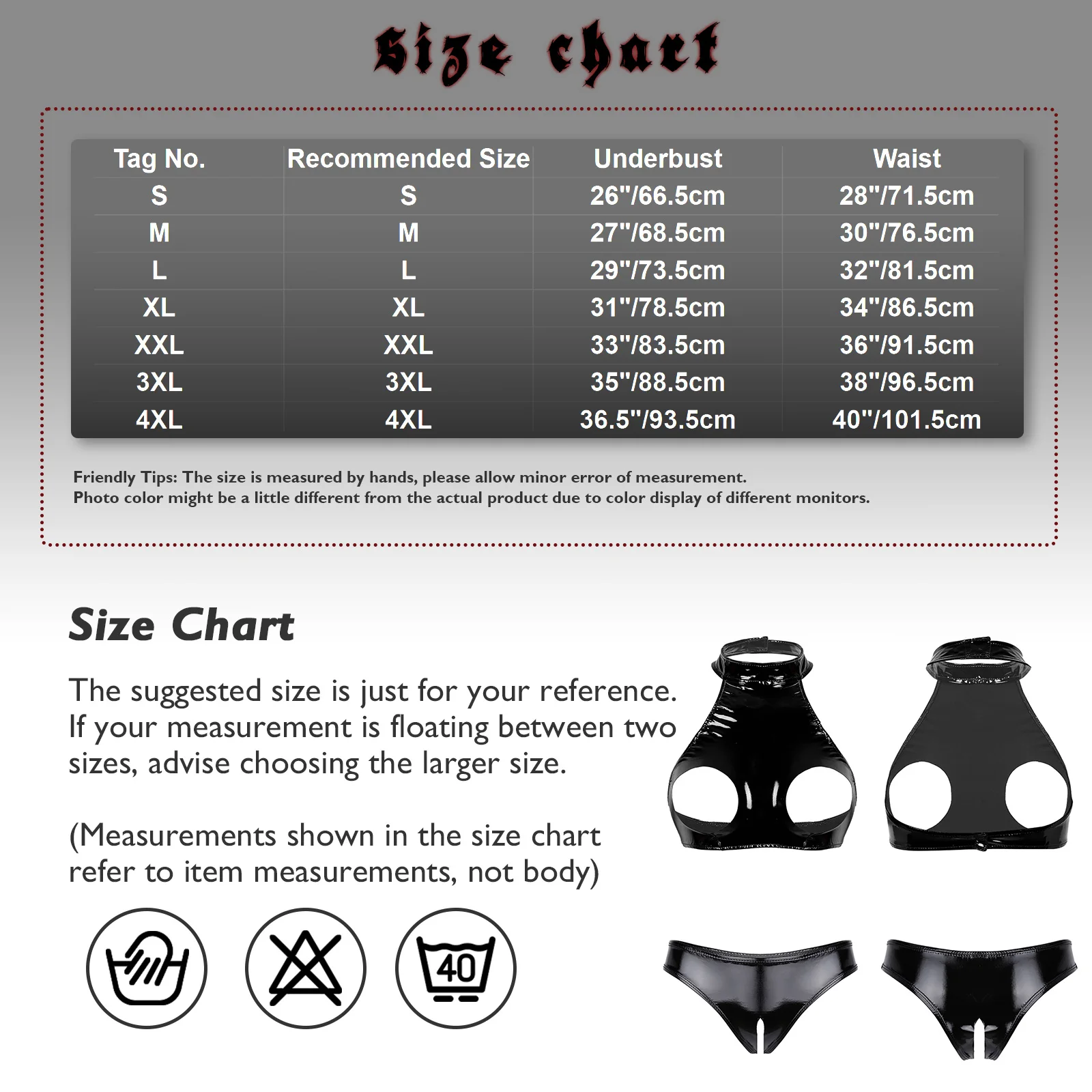 Women's Lingerie Wet Look Crop Top with Briefs Sexy Costume Open Cup Bra Erotic Underwear Clubwear