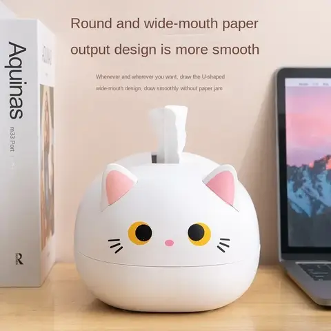 Kawaii Katt Tissue Box Vardagsrum Servettförvaringslåda Kök Pappersbehållare Skrivbord Toalettpappershållare för Badrum Sovsal 8 best sales rulllåda för vävnader - №6