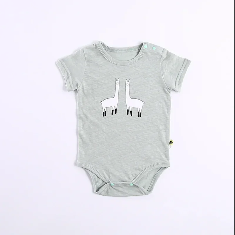 

Baby Boy Jumpsuits New Summer Cotton One-pieces Short Sleeve Green Bodysuit Newborn Boys Girls Clothing