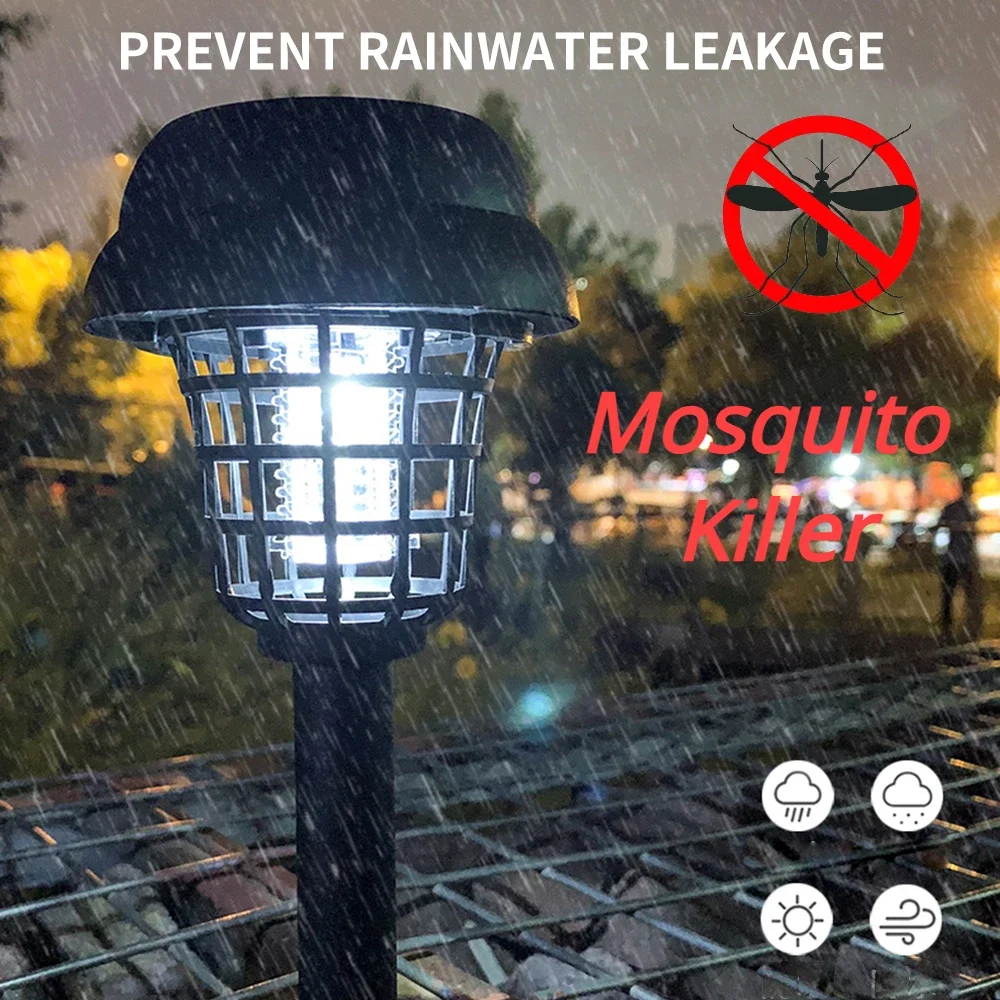 Killing The Mosquitoes Night Lamp LED Solar Powered Anti Insect Repeller Light For Outdoor Yard Garden Use Convenient Tool