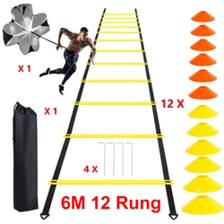 Juego de escalera de agilidad, conos de fútbol, paracaídas de velocidad, entrenamiento de velocidad, equipo deportivo para correr