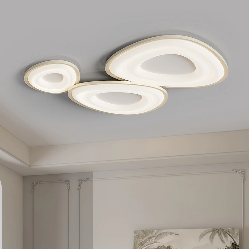 3 Heads Ceiling Light LED Walnut Bedroom Lighting Living Room Cream White Balcony Indoor Simple Light Home Interior Decor Lamp