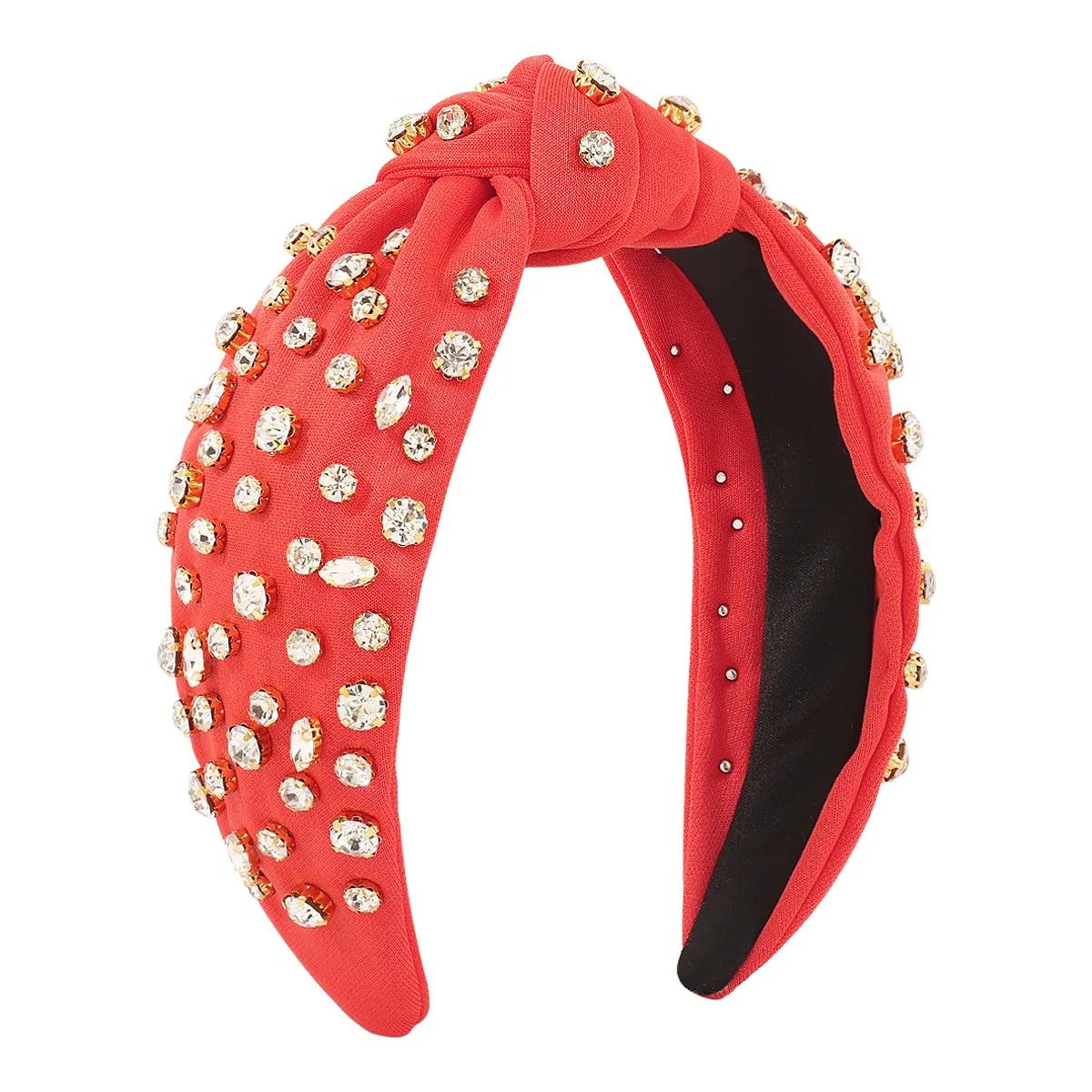 Vintage Luxury Fashion Rhinestone Knot Sponge Hairband Headband Ladies Beautiful Hair Accessories