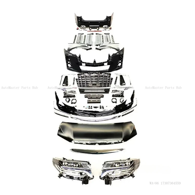 

Upgrade 2018 LED Headlights Rear Bumper Front Bars Body Kit for Alphard 2008-2014 New Condition with Fog Light Cut-Outs