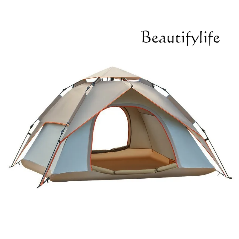 

True double-layer outdoor tent, removable folding camping tent for 3-4 people, fully automatic quick opening beach park tent