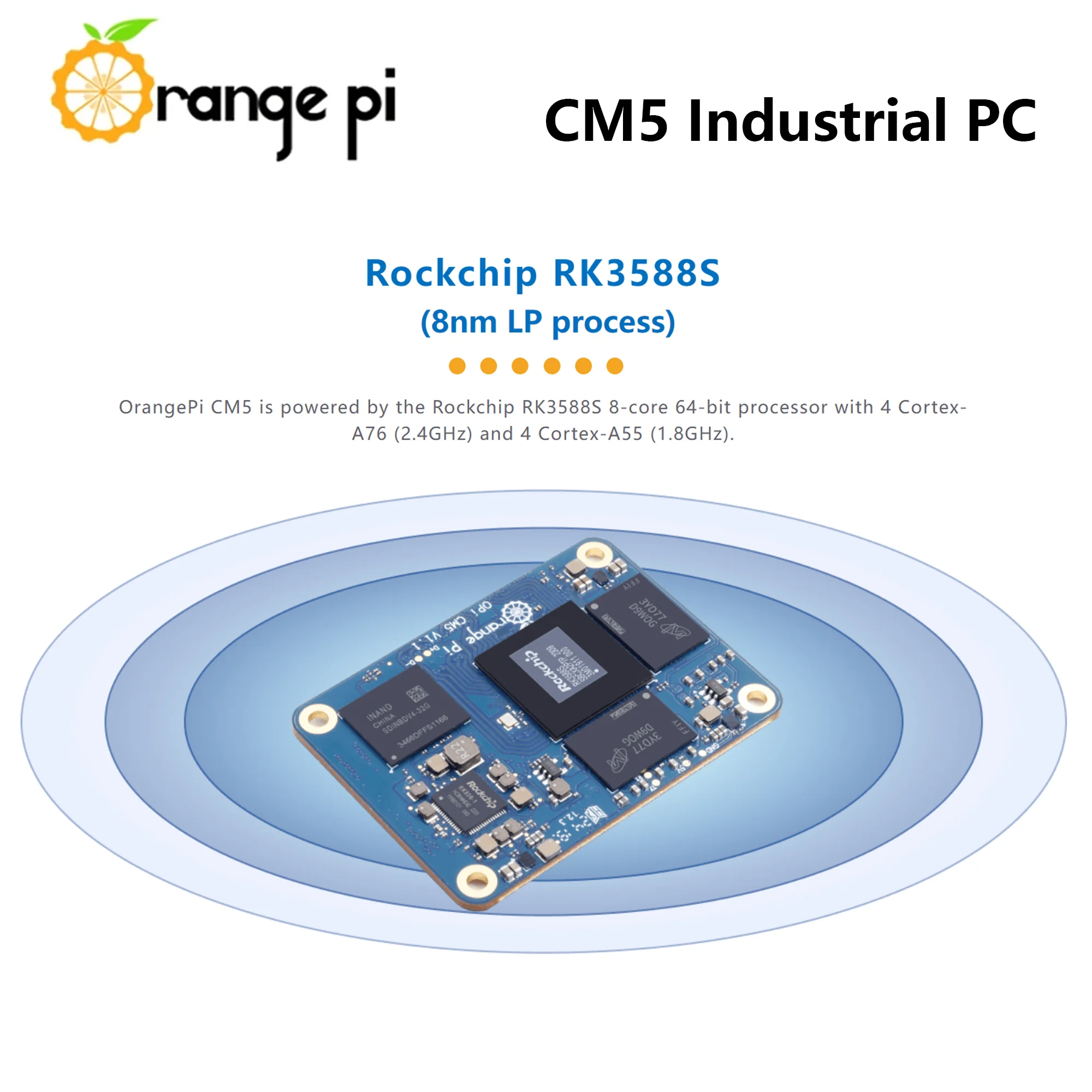 Imagem -02 - Laranja pi Compute Módulo com Placa de Desenvolvimento Ble Cm5 Rk3588s Lpddr4 gb gb 16gb 32gb Emmc 2x2.5g Ethernet Wifi5 Mais Bt5.0