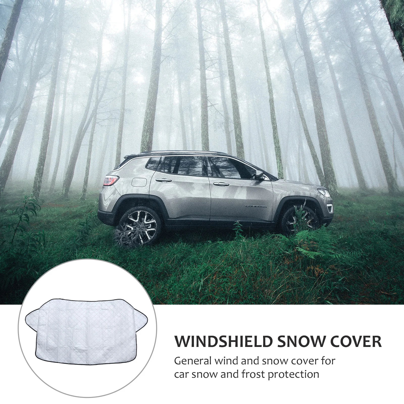 

Universal Thickened Windshield Snow Cover Fabric Front Window Protective Cover Foldable Car Accessory Car Parts