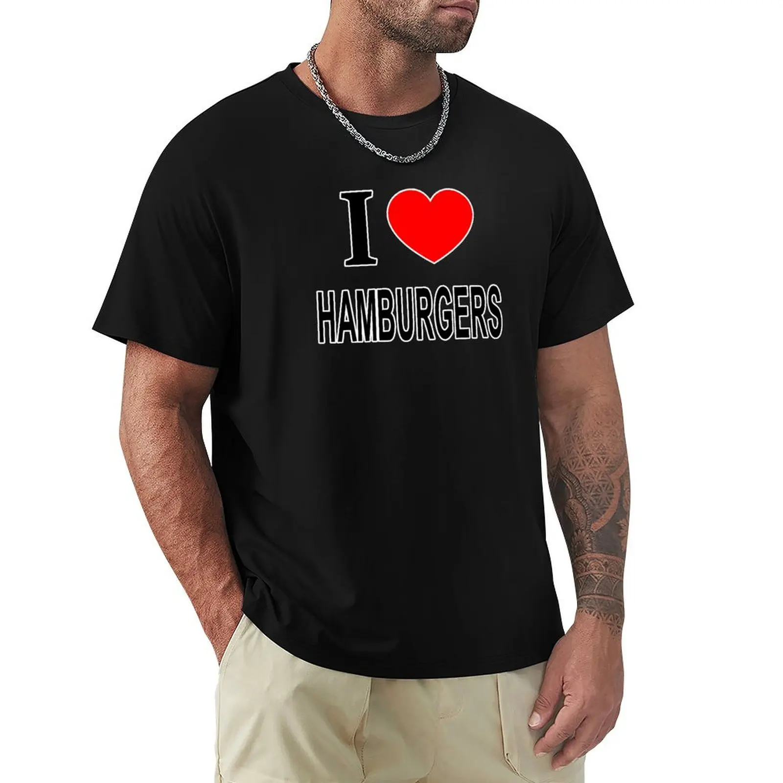 

I  HAMBURGERS I LOVE HAMBURGERS I HEART HAMBURGERS T-Shirt Aesthetic clothing topping black t shirts for men