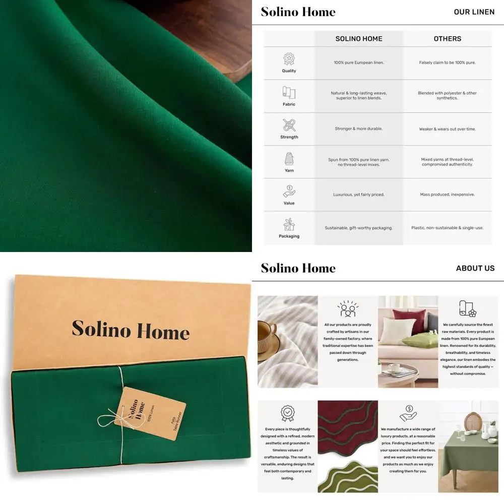 

Extra Long 100% Linen Table Runner, 14 x 144, Perfect for St. Patrick's Day Celebrations