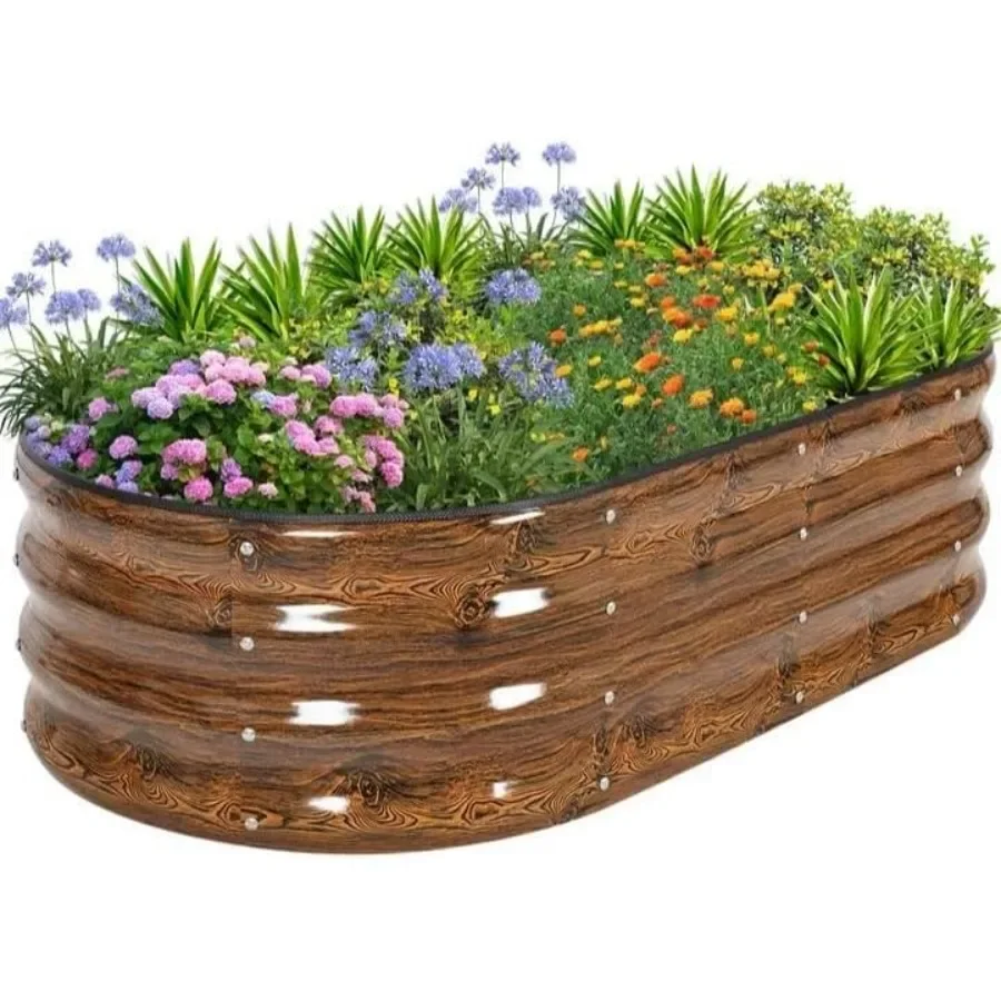 

Galvanized Raised Garden Bed- Planter Garden Boxes Outdoor Raised Beds for Gardening 4x2x1ft Metal Garden Bed Kit for Vegetable