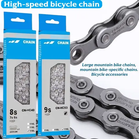 Mountain Bike Shifting High-Speed Bicycle Chain 6/7/8/9/11 Link Design (Total of 116 Links) Bicycle Accessories Original Chain