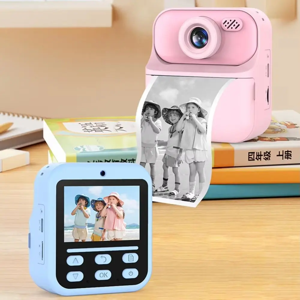 24 Inch HD Screen Thermal Print Camera Dual Lens with Print Paper Children Digital Camera With Hanging Straps