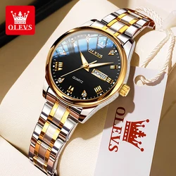 OLEVS Women Wrist Watch Original Watches for Ladies Waterproof Stainless Steel Luxury Quartz Woman Wristwatch Gold reloj hombre