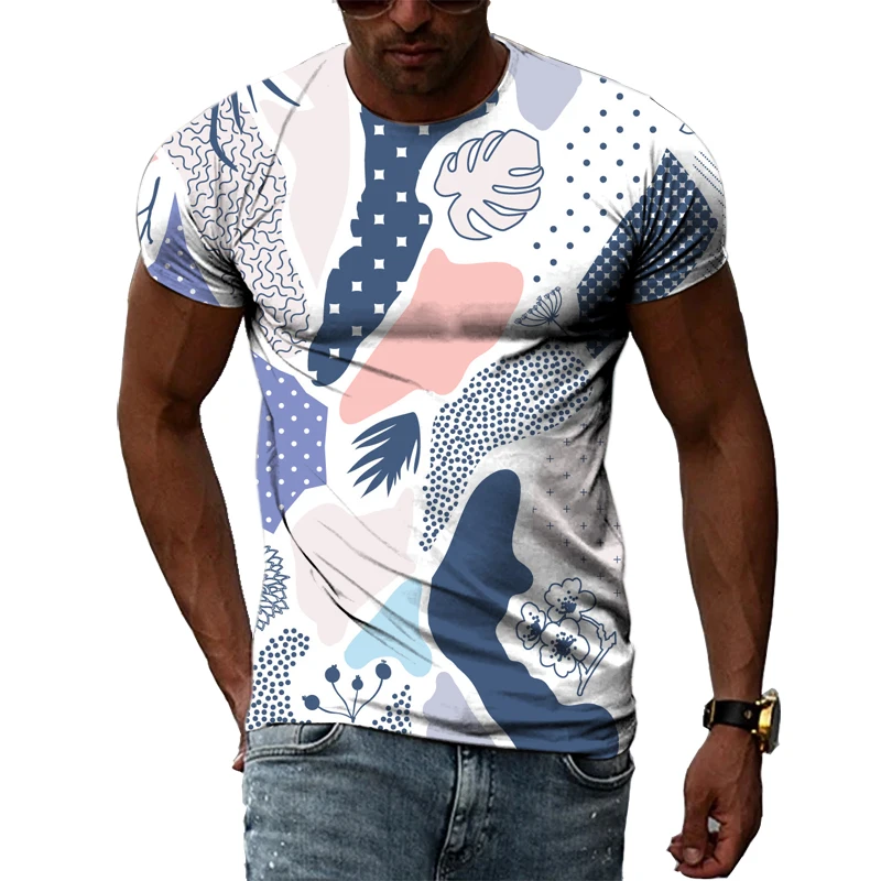 Summer Fashionable National Characteristics 3D Printing Graphics Personality Hip-hop Culture Men Crew Neck Short Sleeve T-shirt