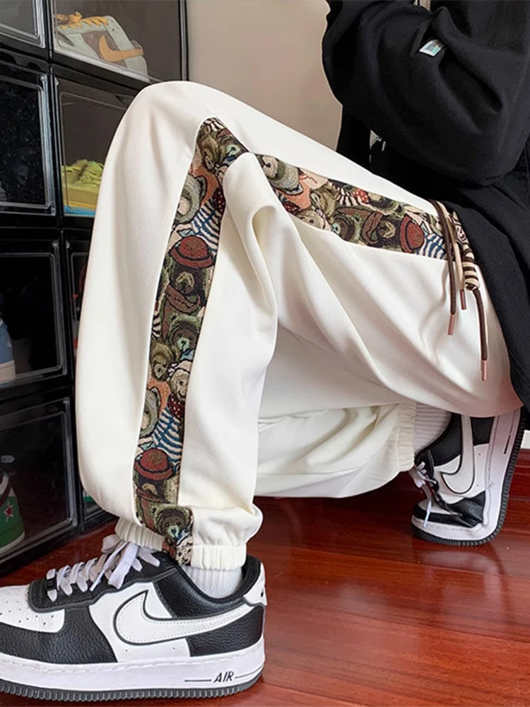 

Спортивные брюки оверсайз для подростков, вязаные, с высокой талией, длинные, осенние, модные, повседневные, свободного кроя, молодежные