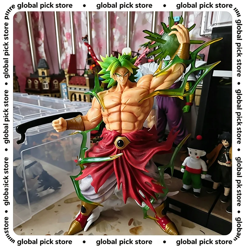 

Dragon Ball 41cm Anime Figures Super Broly Action Figure Bug Smsp 2 Heads Statue Figurine Led With Light Doll Model Toys Gifts