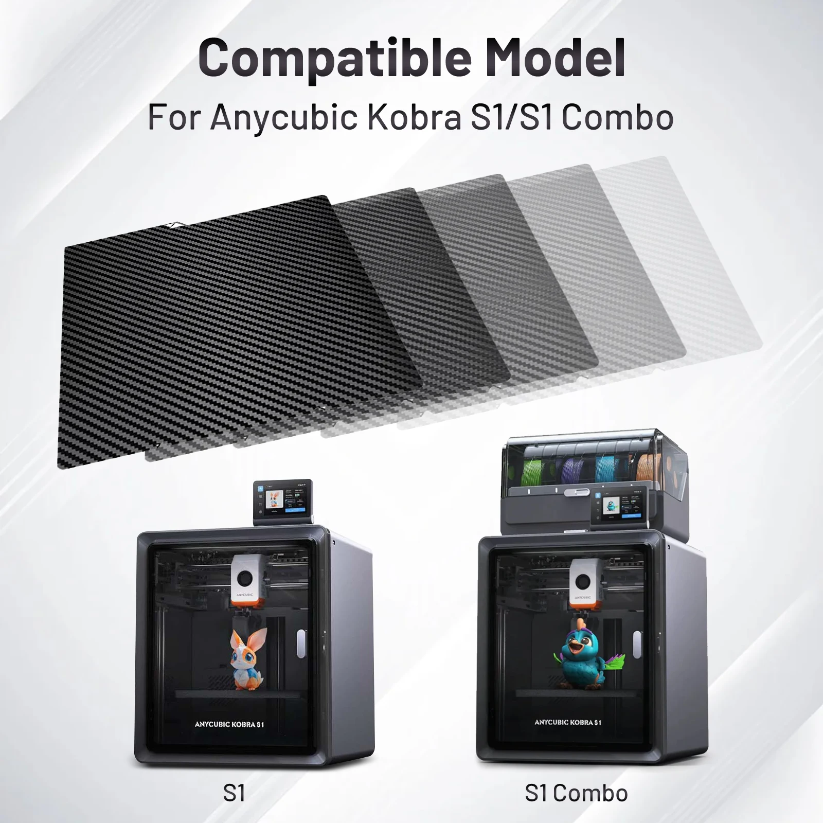

Для Anycubic Kobra S1 Plate peo pet Heatbed 264x276 мм Комбинированная пластина Kobra S1 Двусторонняя нагревательная платформа Kobra S1C Аксессуары для 3d-принтеров