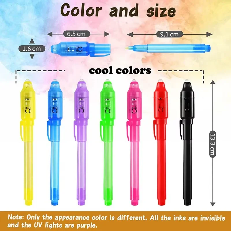 4–12 Stück unsichtbarer Tintenstift, Spionagestift mit UV-Licht, magischer Marker für geheime Nachricht, Schatzkiste, Preise, Kinderparty, Gastgeschenke, Spielzeug, Geschenk – Detail 20
