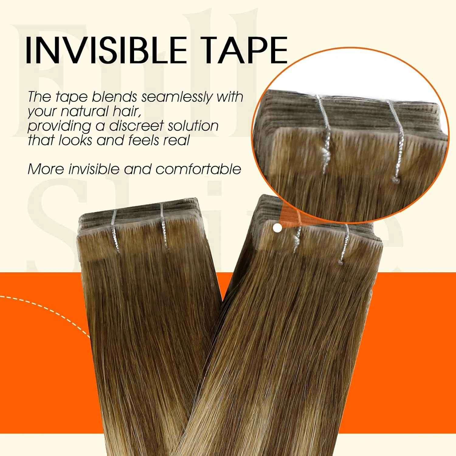 [NEW] Full Shine Invisible Tape in Hair Extensions 100% Remy Hair Straight Double Sided Natural Injection Tape Ins for Women