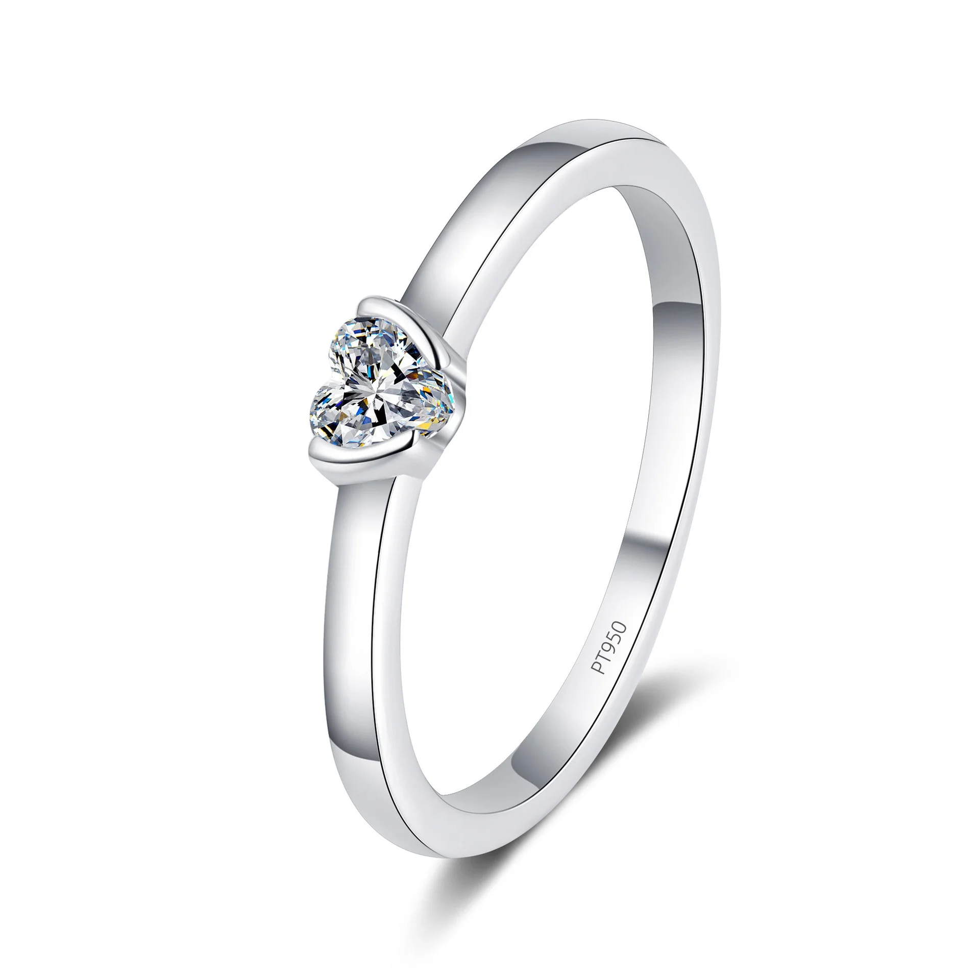 Platino Pt950 0.3 carati Moissanite anello d\'amore per le donne coreano semplice proposta confessione anello di diamanti gioielli di moda da sposa