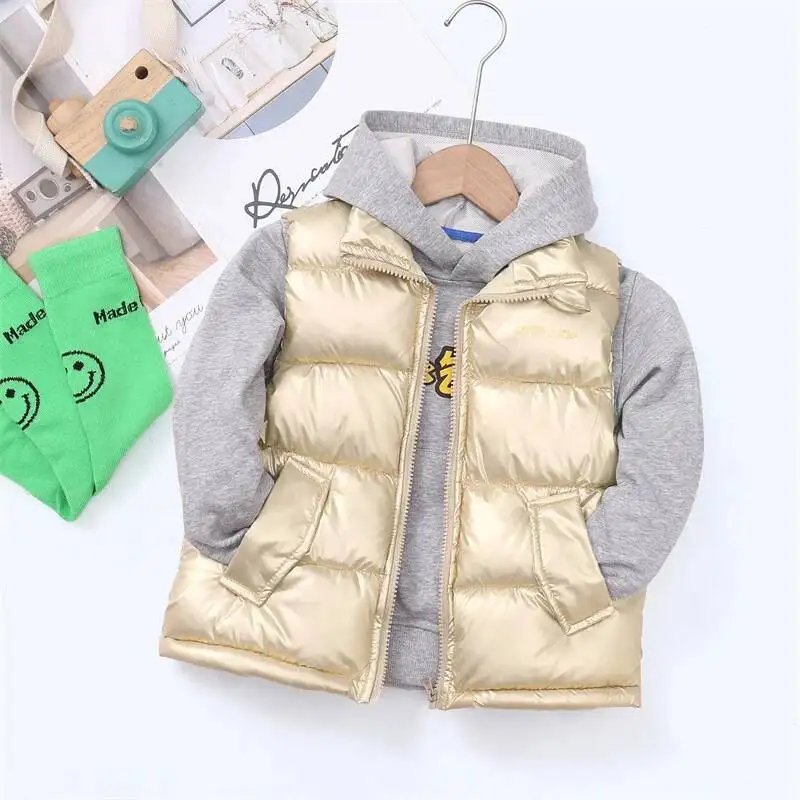 

Boys Vest Baby's Kids Waistcoat Down Jacket Sweet Warm Plus Thicken Winter Autumn Teenagers Windproof Christmas Gift Childr